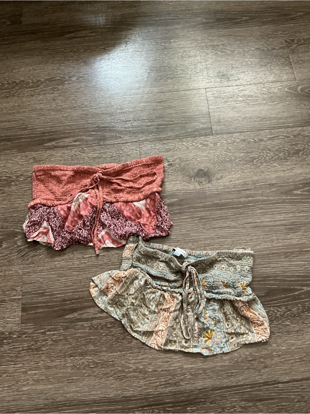 Smocked Ruffle Tube Top (2) Boho Floral